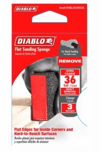 *Flat 36-Grit Sanding Sponge 3pc